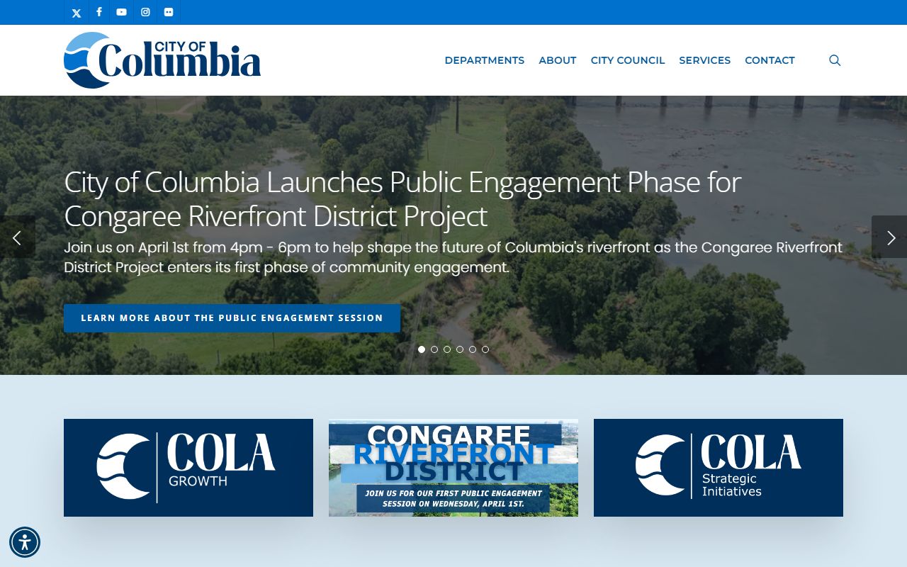 Columbia city government page for Columbia arrest records