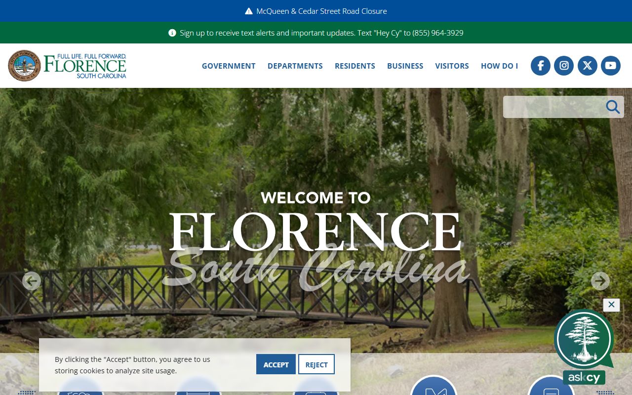 City of Florence government site for Florence arrest records