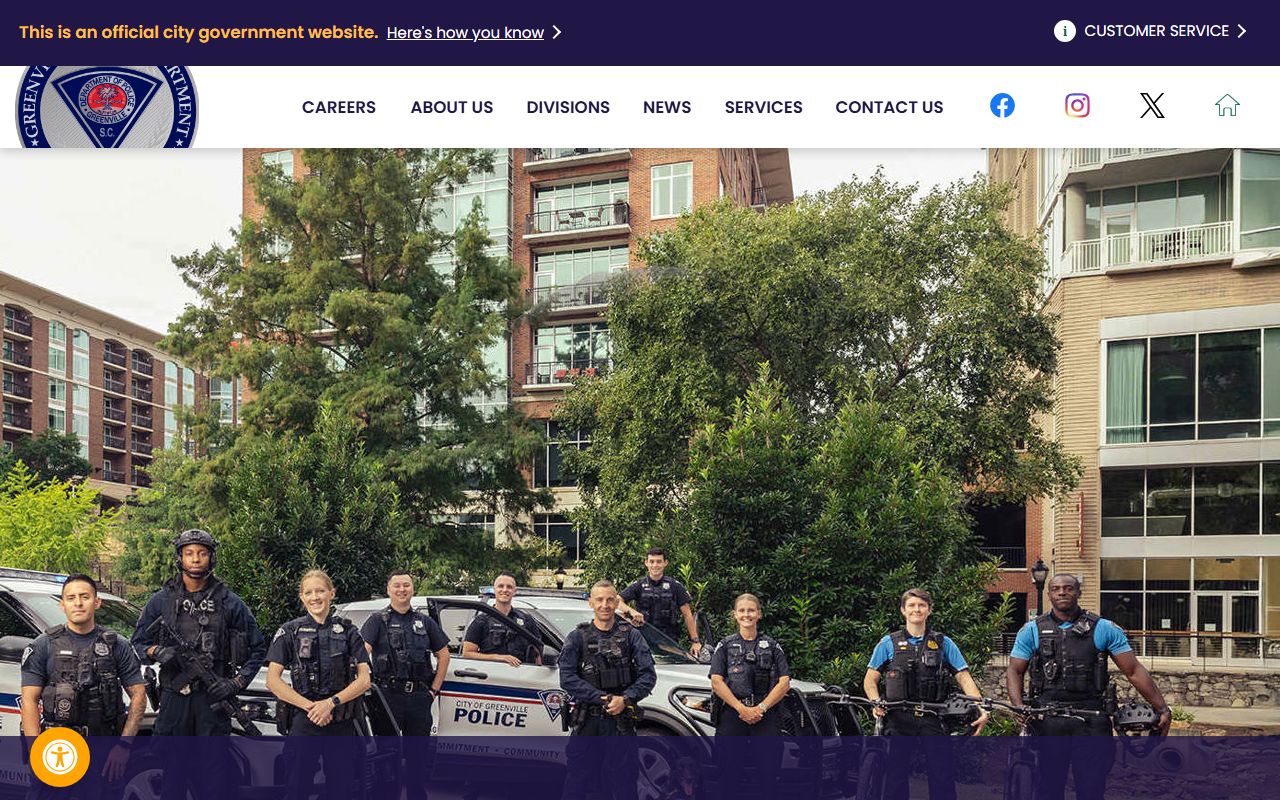 Greenville Police Department page for Greenville arrest records