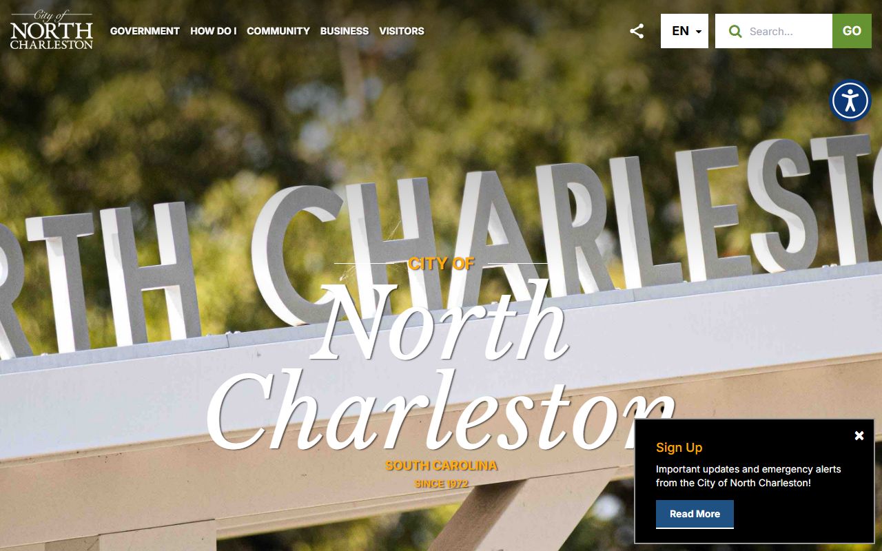 North Charleston city government page for North Charleston arrest records