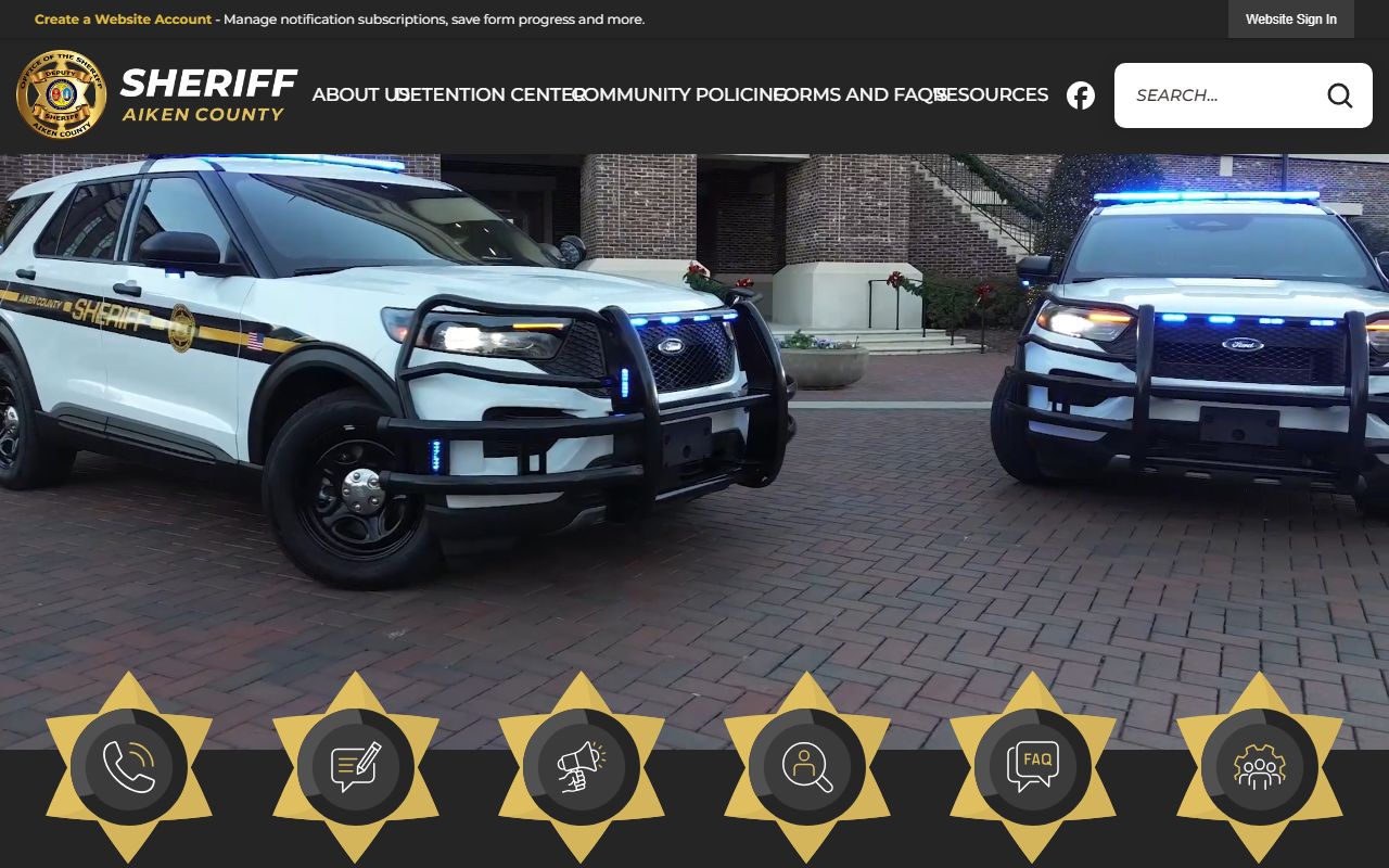 Aiken County Sheriff Office website for arrest records lookup