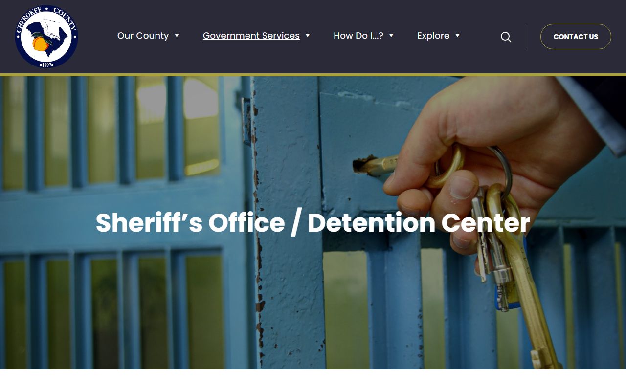 Cherokee County Sheriff Office website for arrest records