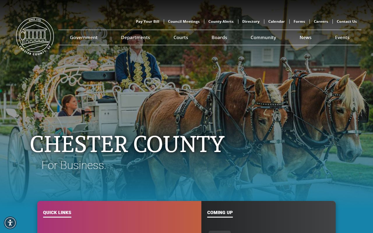 Chester County Sheriff Office website for arrest records
