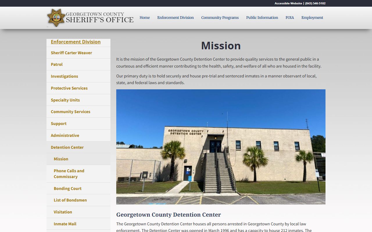 Georgetown County Detention Center for arrest records