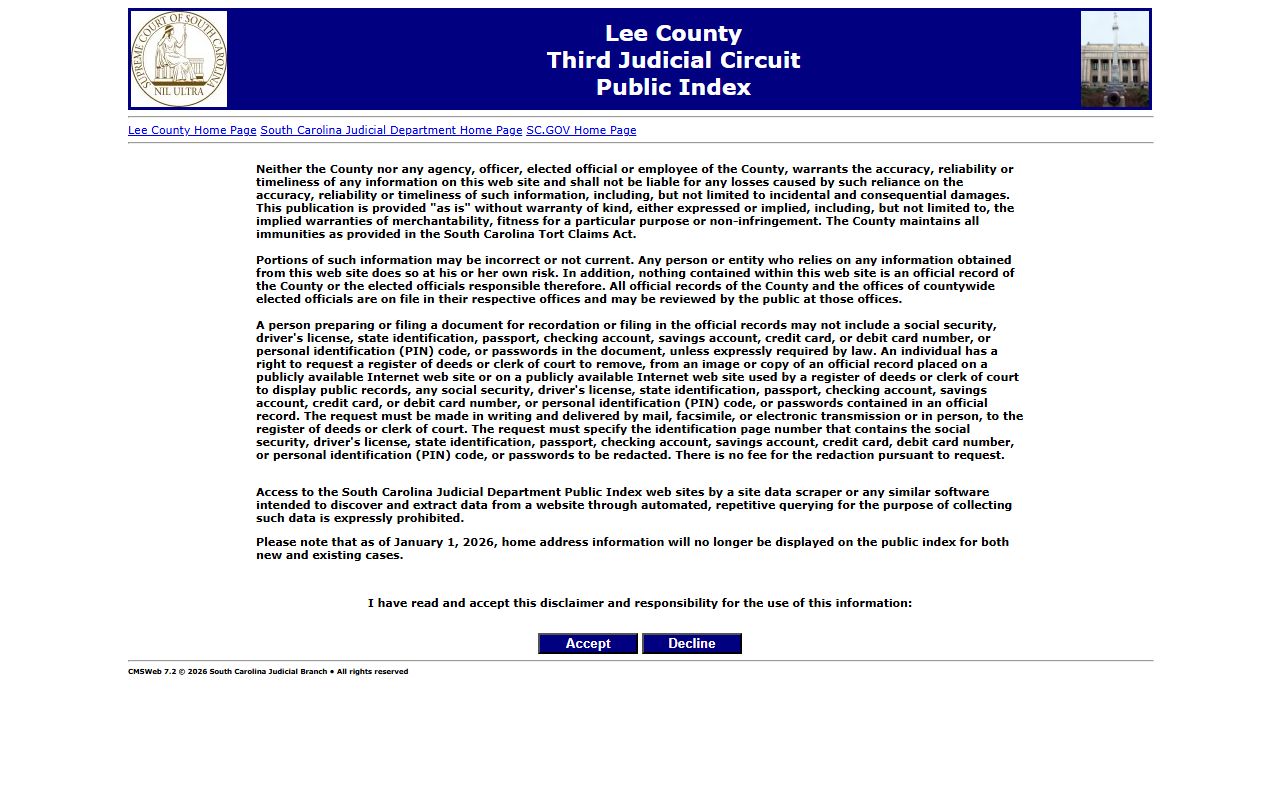 Lee County Public Index for arrest records search