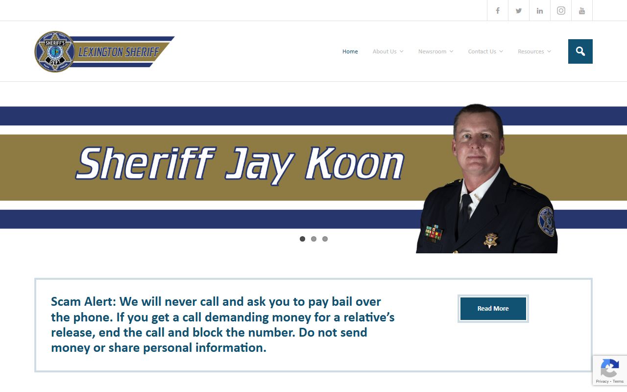 Lexington County Sheriff office website for arrest records
