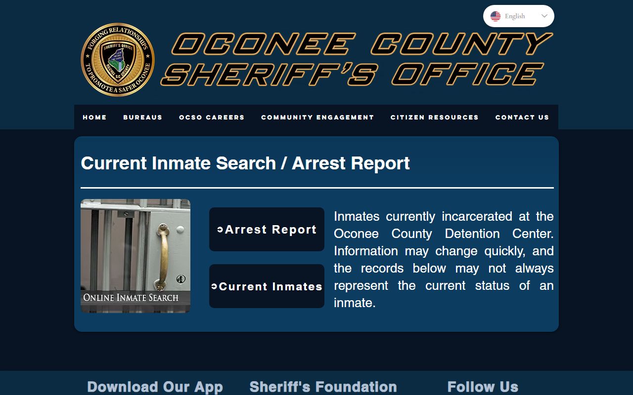 Oconee County Sheriff inmate search for arrest records