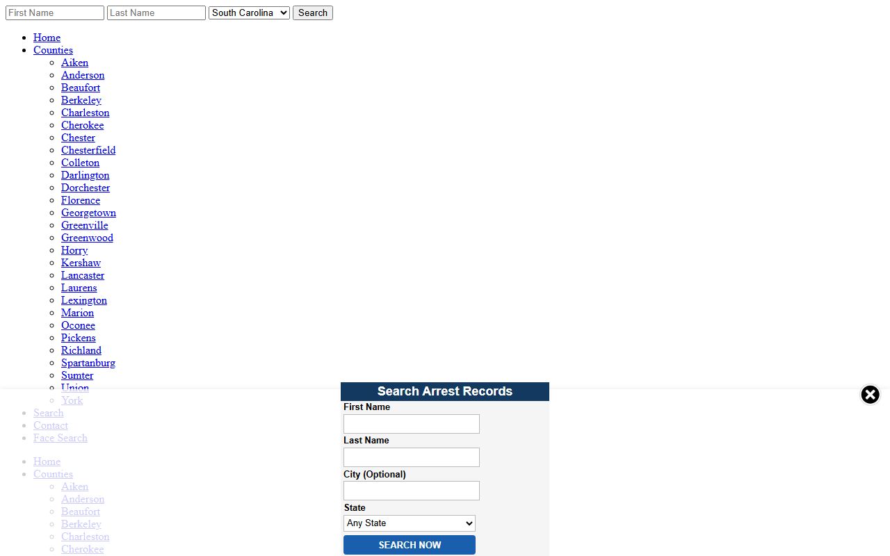 Richland County booking and arrest records information