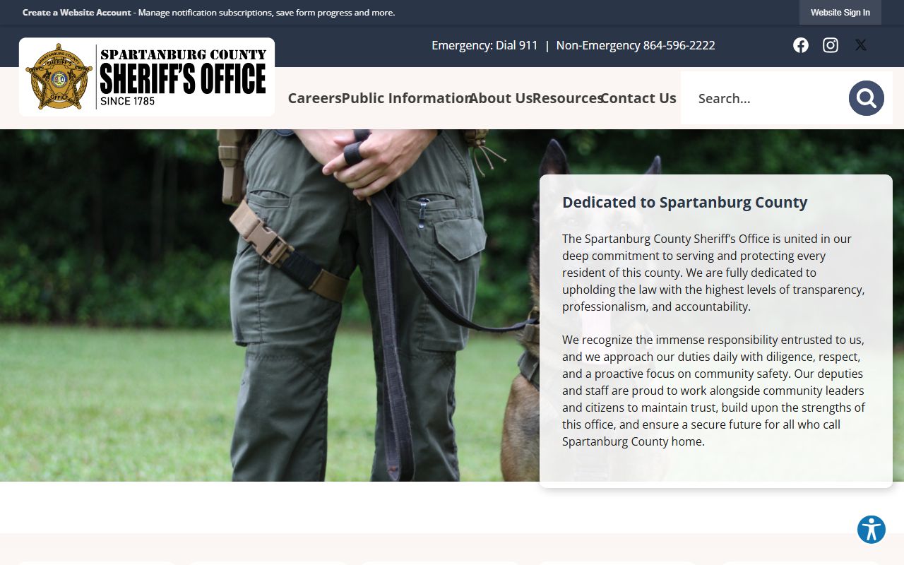 Spartanburg County Sheriff website for arrest records search