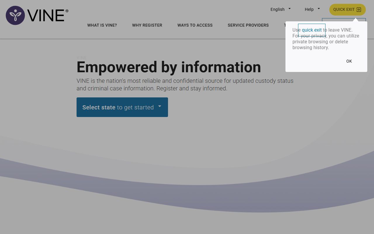 VINE victim notification system for South Carolina arrest records